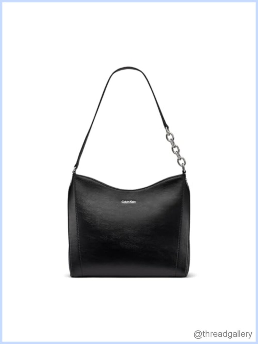 Vegan Leather Hobo Shoulder Bag with Chain Strap